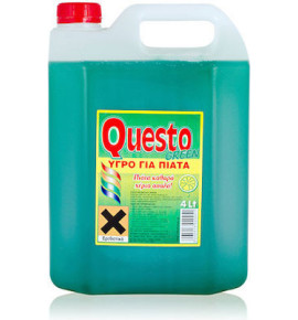 Υγρό Πιάτων  Λεμόνι, Questo, Πράσινο Μήλο Green 4L