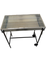 Ψησταριά  Κάρβουνου  Λυόμενη BBQ 70x35X79cm (Συναρμολογημένη), Γαλβανιζέ Με Ρόδες