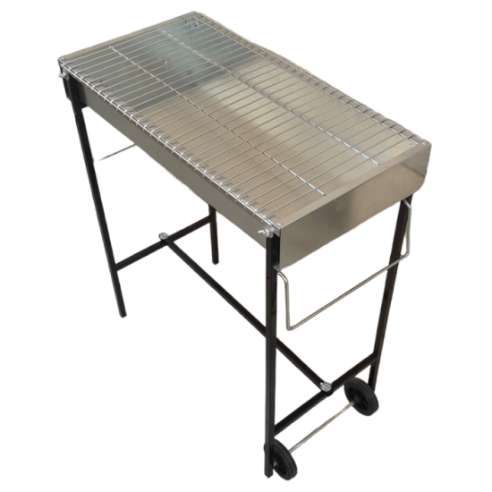 Ψησταριά  Κάρβουνου  Λυόμενη BBQ 70x35X79cm (Συναρμολογημένη), Γαλβανιζέ Με Ρόδες