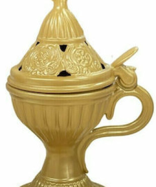 ΘΥΜΙΑΤΌ ΕΠΙΤΡΑΠΈΖΙΟ ΜΕΤΑΛΛΙΚΟ (ΖΑΜΑ) ΜΕ ΚΑΠΑΚΙ ΜΕΓΑΛΟ ΧΡΩΜΑ ΧΡΥΣΟ  ΔΙΑΣΤΑΣΗ 17Χ7,5 ΕΚ.