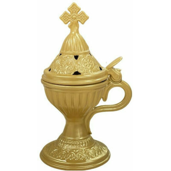 ΘΥΜΙΑΤΌ ΕΠΙΤΡΑΠΈΖΙΟ ΜΕΤΑΛΛΙΚΟ (ΖΑΜΑ) ΜΕ ΚΑΠΑΚΙ ΜΕΓΑΛΟ ΧΡΩΜΑ ΧΡΥΣΟ  ΔΙΑΣΤΑΣΗ 17Χ7,5 ΕΚ.