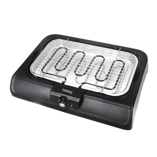 Ηλεκτρική Ψηστιέρα Μπάρμπεκιου BBQ HBQ-40398 Ηobby 2000W 41X24εκ. Μαύρο