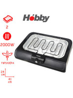 Ηλεκτρική Ψηστιέρα Μπάρμπεκιου BBQ HBQ-40398 Ηobby 2000W 41X24εκ. Μαύρο