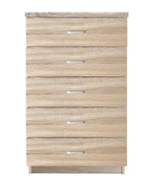 Ξύλινη στενόμακρη Συρταριέρα Κρεβατοκάμαρας Drawer με 5 συρτάρια. Απόχρωση Sonoma 60x40x97cm