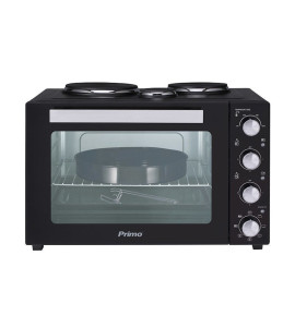 Ηλεκτρικό Φουρνάκι PREO-40253 Primo Με 3 Εστίες 50L Με λειτουργία αέρα Μαύρο