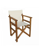 Πολυθρόνα Σκηνοθέτη από φουρνιστή οξυά καρυδί με εκρού καραβόπανο 63Χ80Χ51