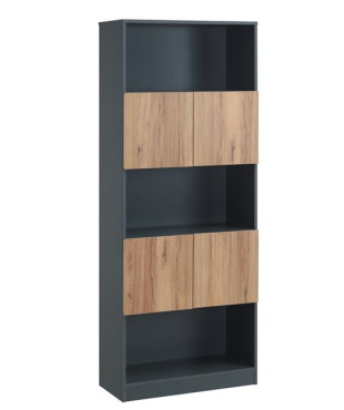 Βιβλιοθήκη Logic Γκρι 80x39x202cm - Απόχρωση Σημύδας