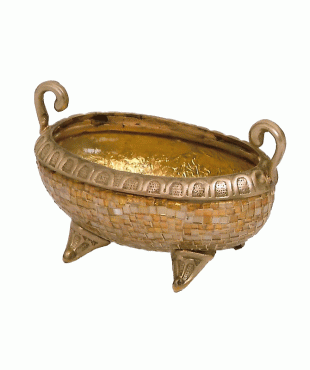 Γυάλινη Ψηφιδωτή Χρυσή Κουπ Γόνδολα Οβάλ  7024GBSM  (20x10cm)