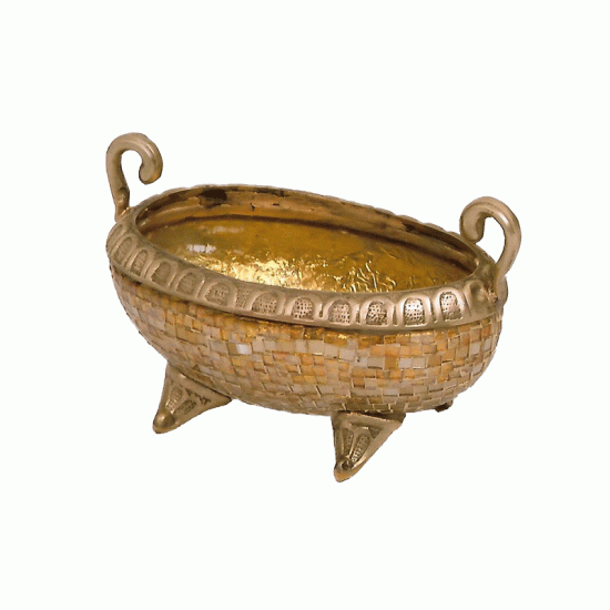 Γυάλινη Ψηφιδωτή Χρυσή Κουπ Γόνδολα Οβάλ  7024GBSM  (20x10cm)