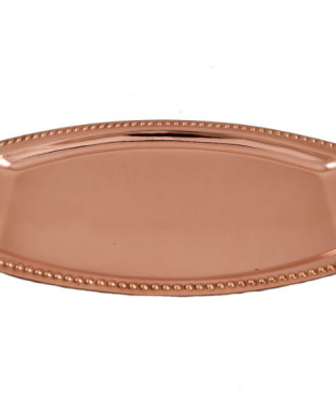 Δίσκος χάλκινος οβάλ, διαθέσιμος σε δύο μεγέθη και με χερούλια. Ν1 -( 34,5 Χ 20,5 εκ )- Ν2 - (40 Χ 26,5 εκ.)