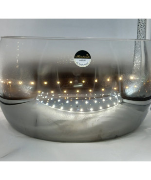  Διακοσμητικό Γυάλινο Κουπ Ασημί/Μελί 22Χ15εκ. 1/CSC95B8G-14