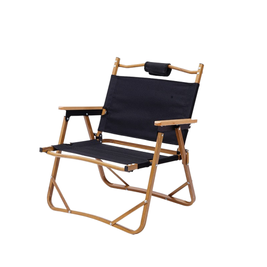 Καρεκλάκι παραλίας αλουμινίου βαρέως τύπου, μαύρο, με υφασμάτινη τσάντα μεταφοράς, 30 εκ. ύψος καθίσματος