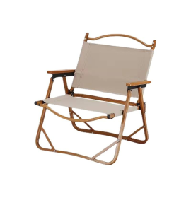 Καρεκλάκι παραλίας αλουμινίου βαρέως τύπου, εκρού, με υφασμάτινη τσάντα μεταφοράς, 30 εκ. ύψος καθίσματος