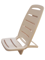 Καρεκλάκι παραλίας Ιταλίας,  πτυσόμενο πλαστικό λευκό ψηλή πλάτη. Διατείθετε Και Σε Μπέζ.
