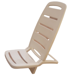 Καρεκλάκι παραλίας Ιταλίας,  πτυσόμενο πλαστικό λευκό ψηλή πλάτη. Διατείθετε Και Σε Μπέζ.