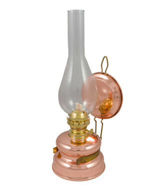 Λάμπα πετρελαίου χάλκινη 12.5Χ26cm. επιτοίχια κρεμαστή, Νο 3078.