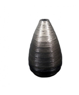 Μεταλλικό Βάζο Ασημί Chiselled-1291-1