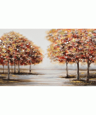 Πίνακας Σε Καμβά Δέντρα Σε Κόκκινο Τοπίο 60Χ120