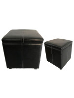 Σκαμπό Σαλονιού Καφέ Σκούρο HX-09887 43x43x43cm Σετ 2τμχ