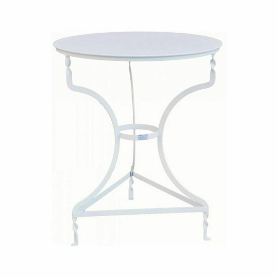 Τραπέζι Καφενείου Μεταλλικό Στρογγυλό Λευκό 3362 60x60x71cm