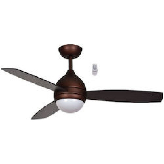 Ανεμιστήρας Οροφής PRCF-80521 Primo 48 120εκ. Με Τηλεχειριστήριο 1Φως Led 3Φτερά Wenge