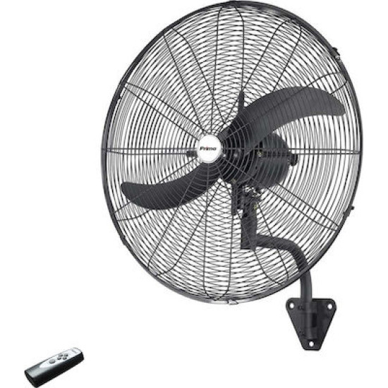 Ανεμιστήρας Τοίχου PRWF-80511 Primo 20 50εκ. Βιομηχανικός 140W Με Τηλεχειριστήριο Μαύρος