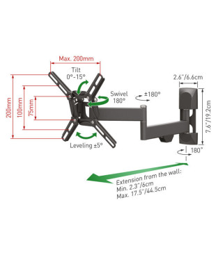 Βάση Τηλεόρασης Τοίχου 2400.B Barkan 13