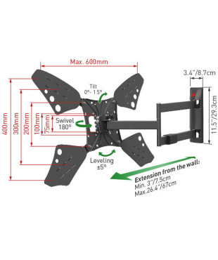 Βάση Τηλεόρασης Τοίχου 3400L.B Barkan 13