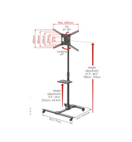 Βάση Τηλεόρασης Δαπέδου SW411H Barkan 13