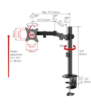 Βάση Οθόνης Γραφείου M121T Barkan 13
