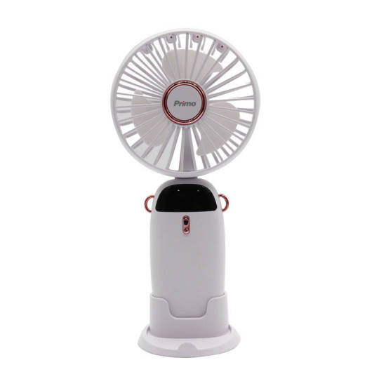 Ανεμιστήρας Mini PRMF-80695 Primo 3.5'' 9cm Λευκός Επαναφορτιζόμενος