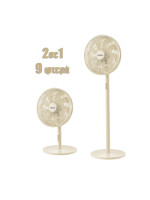 Ανεμιστήρας Ορθοστάτης PRSF-80648 Primo 16'' 40εκ. 9Φτερά Κρεμ 2 σε 1