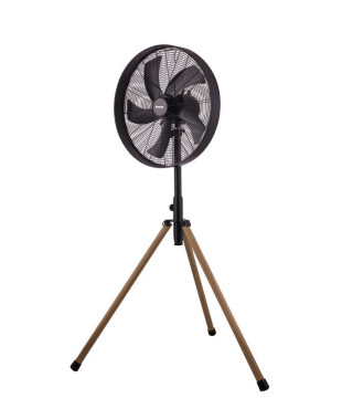 Ανεμιστήρας Ορθοστάτης PRSF-80580 Primo 18'' 45εκ. Μεταλλικός Με Wooden Finish Τρίποδο Μαύρος