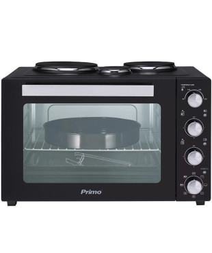 Ηλεκτρικό Φουρνάκι PREO-40253NS Primo Με 3 Εστίες 50L Με λειτουργία αέρα Μαύρο