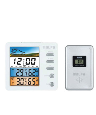 Μετεωρολογικός Σταθμός Επιτραπέζιος & Ρολόι ET674C Με Εξωτ. Υγρασία & Θερμοκρασία Λευκό/Silver