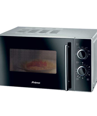 Φούρνος μικροκυμάτων PRMW-40247 Primo 20L 700W Yάλινη πρόσοψη Μαύρος-Silver