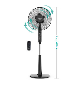 Ανεμιστήρας Ορθοστάτης PRSF-80615D Primo 16'' 40εκ. Με Τηλεχειριστήριο και DC μοτέρ Μαύρος