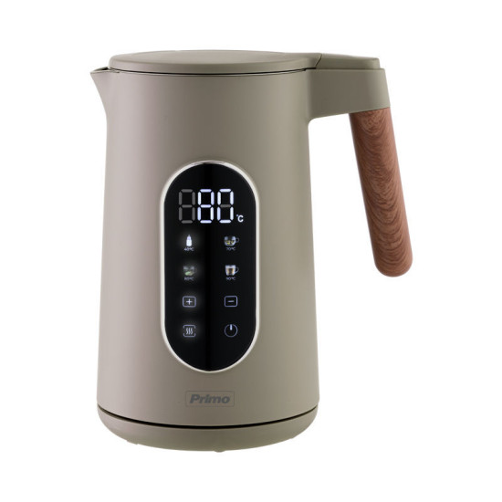 Βραστήρας PRCK-40496 Primo 1.7L 2200W Digital Ανοξείδωτος Cool touch Wooden/Γκρι