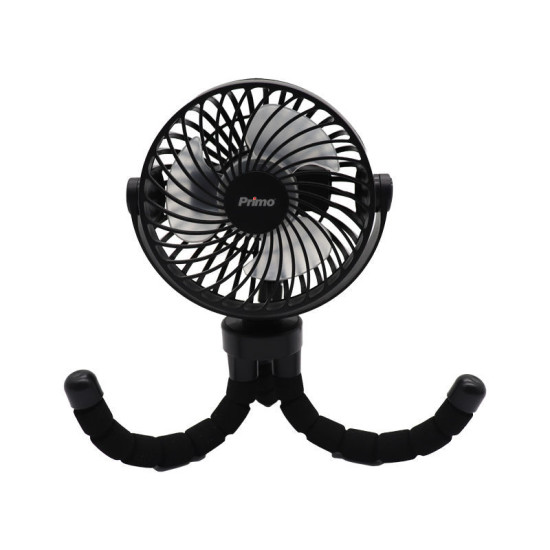 Ανεμιστήρας Mini Flexible PRMF-80691 Primo 4'' 10cm Μαύρος Επαναφορτιζόμενος