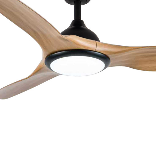 Ανεμιστήρας Οροφής PRCF-80722 Primo 52'' 132εκ. Με Τηλεχειριστήριο 1Φως LED 3Φτερά Μαυρος με ξύλινα φτερά