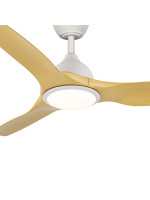 Ανεμιστήρας Οροφής PRCF-80726 Primo 52'' 132εκ. Με Τηλεχειριστήριο 1Φως LED 3Φτερά Λευκός-Ξύλο