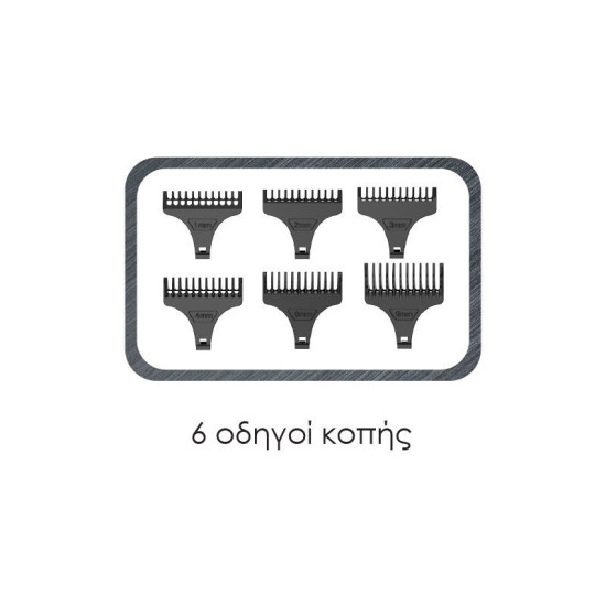 Κουρευτική μηχανή PRΗΤ-40562 PRIMO Επαναφ 60Μ Digital Silver