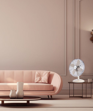 Ανεμιστήρας Επιτραπέζιος PRΤF-80577 Primo 12'' 30εκ. Μεταλλικός Κρεμ