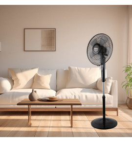 Ανεμιστήρας Ορθοστάτης PRSF-80505 Primo 16'' 40εκ. Με Τηλεχειριστήριο 5Φτερά Μαύρος