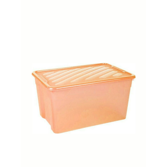 Homeplast Nak-Box  67L Πλαστικό Κουτί Αποθήκευσης με Καπάκι, Χρώμα Πορτοκαλί. 60x40x31cm