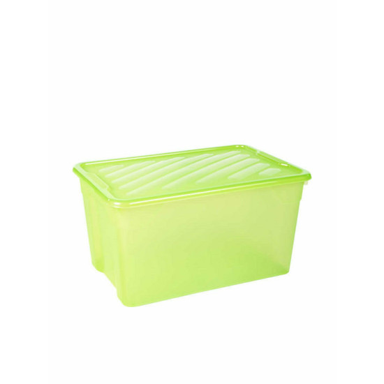 Homeplast Nak-Box 67l. Πλαστικό Κουτί Αποθήκευσης με Καπάκι, Χρώμα Πράσινο-Λαχανί 60x40x31cm