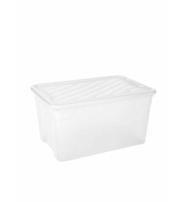 Homeplast Nak-Box 67L. Πλαστικό Κουτί Αποθήκευσης με Καπάκι, Χρώμα Διάφανο 60x40x31