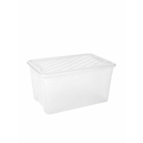 Homeplast Nak-Box 67L. Πλαστικό Κουτί Αποθήκευσης με Καπάκι, Χρώμα Διάφανο 60x40x31