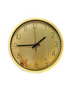 Ρολόι Τοίχου Πλαστικό Απομίμηση Ξύλου Σε Φυσικό Χρώμα 30x30cm