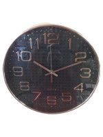 Ρολόι Τοίχου Πλαστικό Μαύρο- Χρυσό 30x30cm